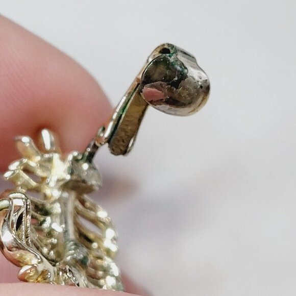 Vintage Coro Large Feather Brooch & Clip Earrings Set Demi-Parure Gold Tone READ - Picture 8 of 13